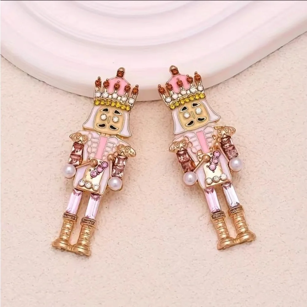 NWT Pink Toy Soldier Holiday Earrings - Picture 4 of 6
